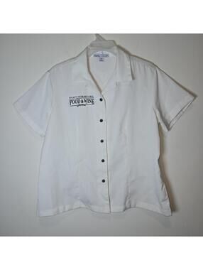 Disney Parks Epcot Employee Port Authority Women White Shirt XL Food & Wine